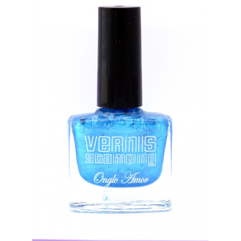 Vernis Stamping Bleu Nacré