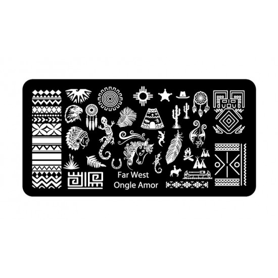 Far West - Plaque de stamping | ONGLE AMOR