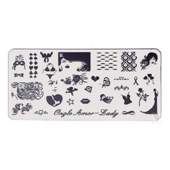 Lady - Plaque de stamping | ONGLE AMOR