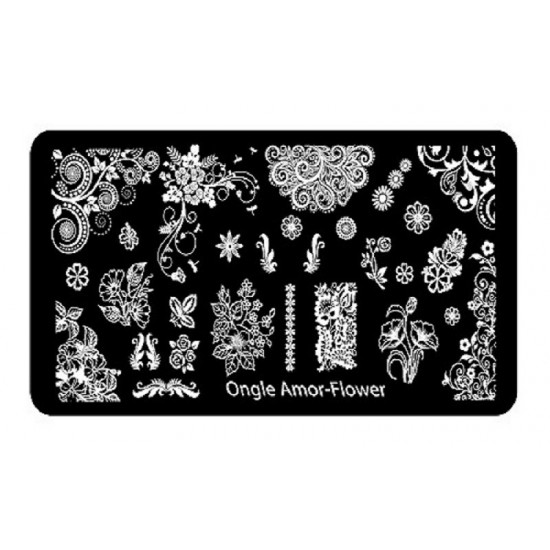 Plaque stamping FLOWER | ONGLE AMOR