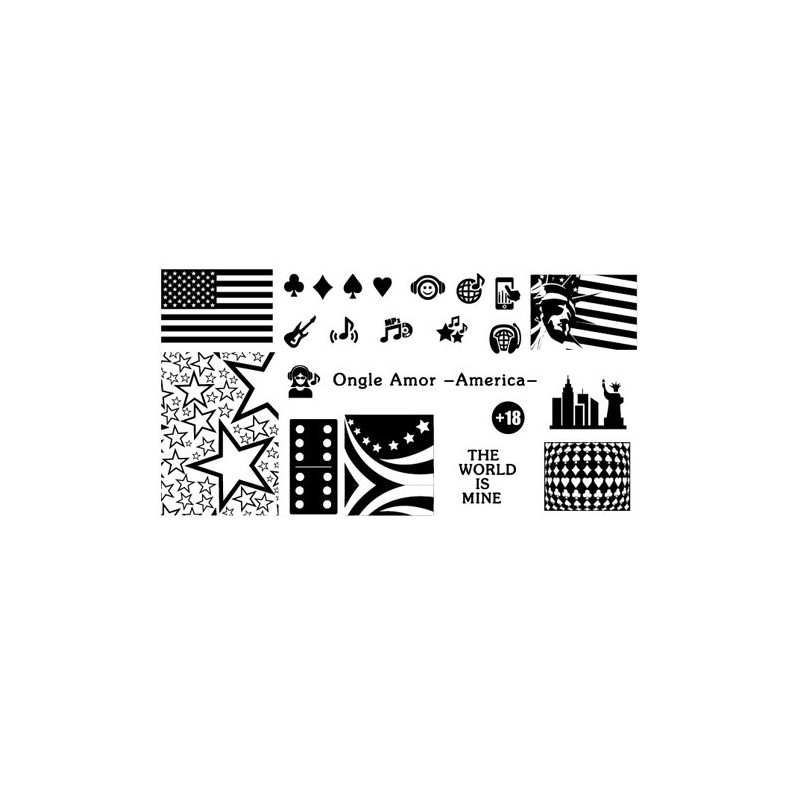 Plaque stamping AMERICA | ONGLE AMOR