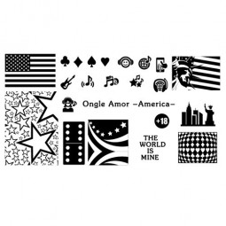 Plaque stamping AMERICA | ONGLE AMOR