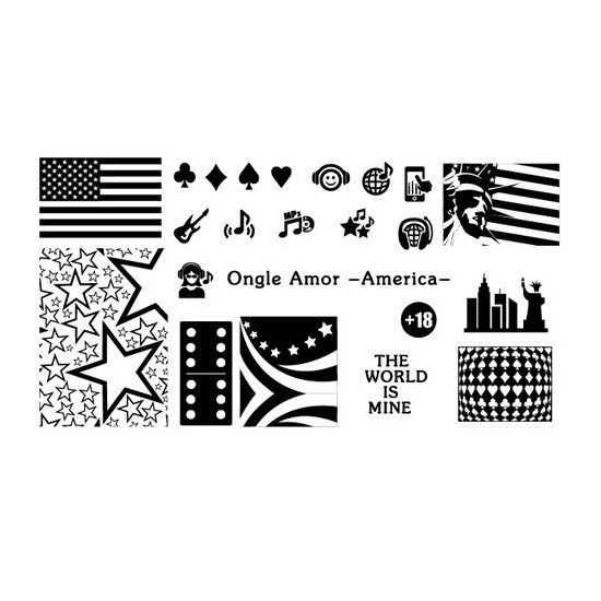Plaque stamping AMERICA | ONGLE AMOR