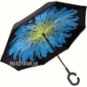 PARAPLUIE INVERSE Fleur bleu coeur jaune -PRATIQ' PARAPLUIE