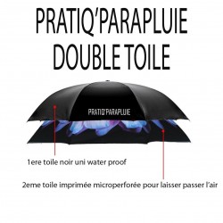 PARAPLUIE INVERSE Fleur bleu coeur jaune -PRATIQ' PARAPLUIE