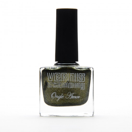 Vernis Stamping Anthracite Pailleté - ONGLE AMOR