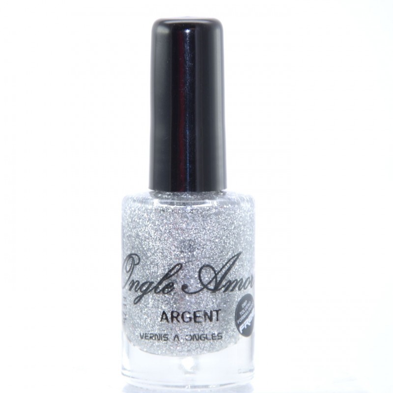 Argent - Vernis Pailleté Ongle Amor